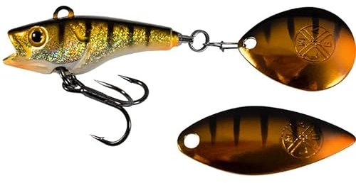 LMAB Good Vibe Jigspinner, mit Wechsel Blade, Jig Spinner zum Angeln, Barsch & Hecht Spinjig (10 g, Real Perch)