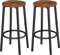 HYGRAD BUILT TO SURVIVE Industrial Design Rustic Brown Round Wooden Bar Pub Kitchen Island Stools, Round Bar Chairs with Footrest, 24.4Inch Height