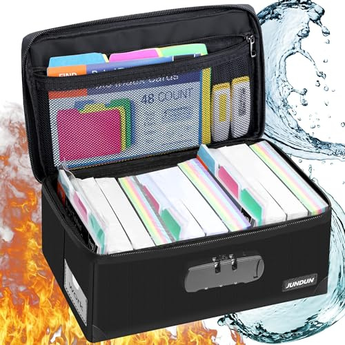 Boîte de rangement pliable avec serrure - Pour 1200 cartes A6 ou 15,2 x 10,2 cm - Noir