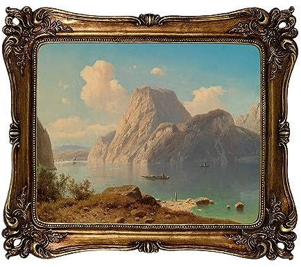 Funly mee Vintage 25.8 x30.5 CM Picture Frame Antique Gold Photo Frame for Tabletop & Wall Mounted