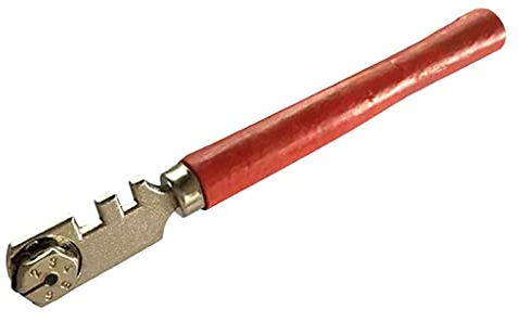 Hoher Glasschneider Sechsrad runder Griff Flaches Schneidwerkzeug zum Schneiden von Glasfliesen Hartmetallschneider Radflaschenschneider & Glasschneider Kit für Buntglasflaschen Löcher Spiegel
