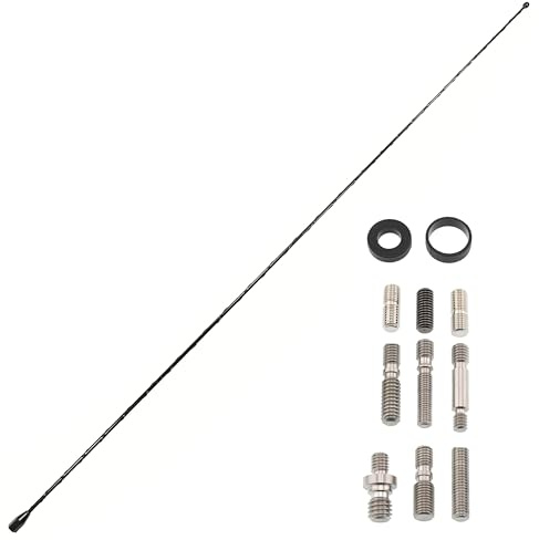 Votex - 27 Inch Black Antenna - Spiral Wind Noise Cancellation - Spring Steel Construction - Stainless Steel Threading