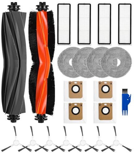 Kit de Accesorios Recambios Compatible con Xiaomi X20+/Dreame L10s Ultra/L10 Ultra,2 Cepillo Principal,4 Filtros, 4 Paños de Limpa, 4 Bolsa de Polvo, 7 Cepillos Laterales, Repuestos para Dreame