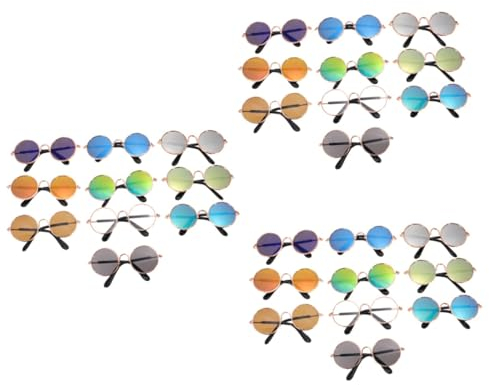 Sosoport 3sets Haustier Hund Mode Runde Linsen Hund Kätzchen Welpen Foto Requisiten Cosplay Party 10 Stücke * 3