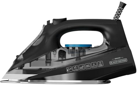 Black+Decker - Ferro da Stiro BXIR2805E | 2600W | Piastra in Ceramica Antigraffio | Colpo di Vapore 170g/min | Serbatoio da 300ml | Punta di Precisione | Antigoccia | Sistema Anticalcare e Autopulizia
