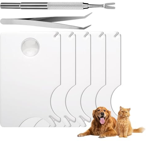 YOYEAH Zeckenzange Set für Hunde und Katzen - Inklusive 5 Zeckenkarten mit Lupe, Edelstahl-Zeckenpinzette und Zeckenhaken - Einfaches Entfernen von Zecken bei Mensch, Kindern, Hunden und Katzen