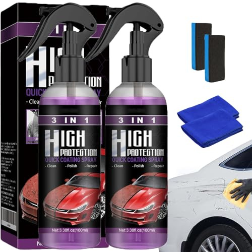 Spray Nano Anti Rayures, Verre Liquide Carrosserie 3 en 1, Réparation des Rayures, Brillance Instantanée & Protection Longue Durée (2)