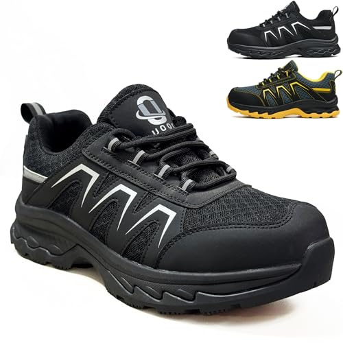 UOQC S1P Chaussures de Sécurité Hommes Femme ESD Antistatiques en ISO 20345 | Chaussures de Travail Industrie Chantier Antidérapantes,Respirantes,Embout en Acier Basket de Securite Logistique