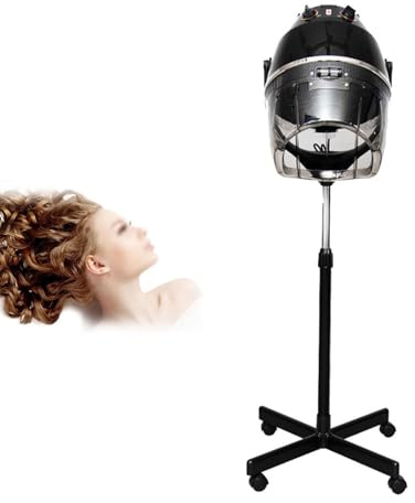 PPLDABNK Secador De Capó Portátil De 950 W, Estilo Salón, Para Uso Doméstico, Con Calor Termostático Constante Y Temporizador De 0 A 60 Minutos, Color Negro,White