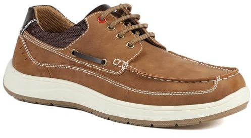 Pavers Wide Mens Wide Fit Lightweight Lace Up Shoes Tan Size 9