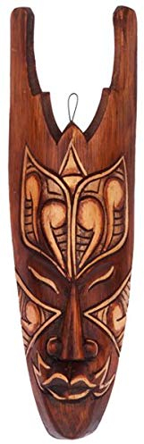 Kunsthandwerk Asien Maske bemalt 30 cm, Holz-Maske aus Bali, Wandmaske