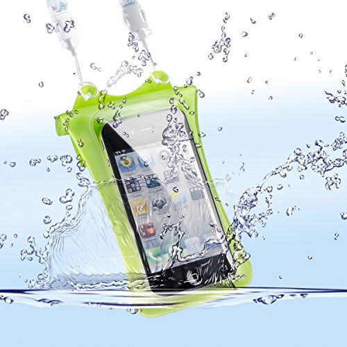 DiCAPac WP-i10 Unterwassertasche (iPhone, bis 10m wasserdicht, Schutz vor Wasser, Sand und Schnee, Schutzhülle, geeignet für iPhone SE / 5 / 4S / 4, iPod und andere kompakte Smartphones bis 12,5 x 7cm) grün