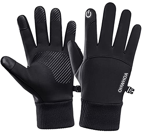 OHWHOA Vattentäta vinterhandskar för män och kvinnor, termiska motorcykelhandskar pekskärm för cykling, löpning, camping, vandring, klättring, bekämpa, skidåkning