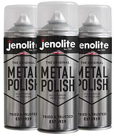 Jenolite Metallpolier-Aerosol, Industriequalität, Polierschaum, geeignet für Messing, Kupfer, Chrom, Edelstahl und Zinn, 3 x 400 ml, 3 Stück