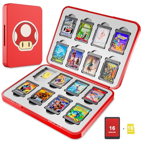 LUCYLANKER Étui de Rangement pour Jeux Switch Lite NS Peut contenir jusqu'à 16 Jeux Système de Rangement de Protection Organisateur de Cartes de Jeu Étui Rigide avec 16 emplacements (C)
