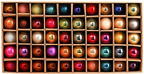 Kingrol 50 Pack 2.5cm Glass Ball Ornaments, Mini Christmas Tree Decorative Balls, Decorative Baubles Pendant for Christmas, Wedding, Party, Home Decor