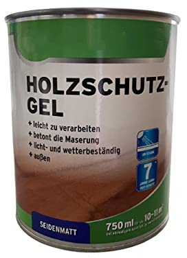 4 x 750 ml Wilckens Holzschutzgel Seidenmatt Außen 3 L, Farbwahl, Farbe:Eiche
