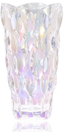CEMABT 9.5inch 3.4 lb Glass Vases for Flowers Unbreakable Thickened Morden vase for Tables Centerpieces,Colorful,Vintage and Clear Rose Large Flower vases for Bouquet Unique Gifts（Colorful）
