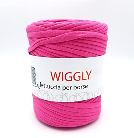 fettuccia per borse Wiggly colori moda, ideale per uncinetto per creare runner, tappeti, borse e molto altro (fucsia - 196)