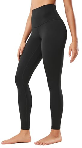 CRZ YOGA Butterluxe Super High Waist Leggings 28 - Full Length Buttery Soft Womens Yoga Pants Over Belly Black Medium