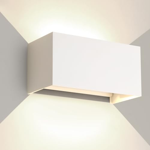 FUPE Applique da Parete Esterno/Interno 25W Angolo del Fascio Regolabile Moderno Lampade 4000K Luce Naturale IP65 Impermeabile Bianco