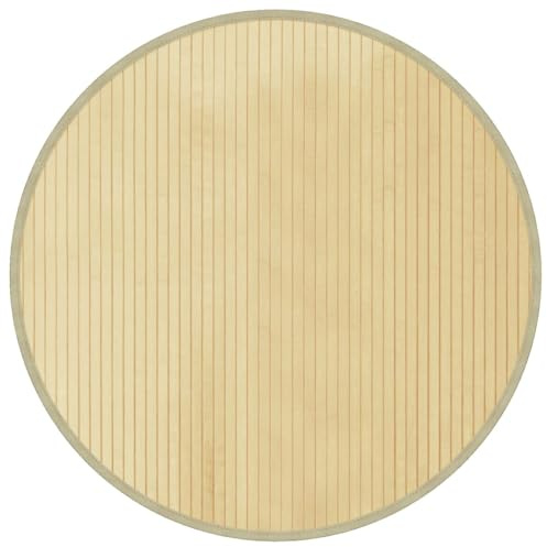 VidaXL Alfombra Redonda de Bambú Color Natural Claro 80 cm para Sala de Estar, Cocina y Piso