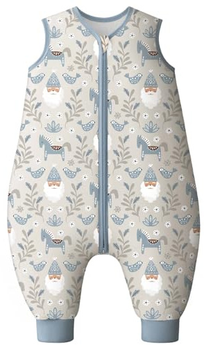 Looxii Gigoteuse Bébé avec Pieds Coton Gigoteuse Tog 2.5 sac de Couchage Toute l'année pour 18-36 Mois Enfants Garçons Filles 80cm