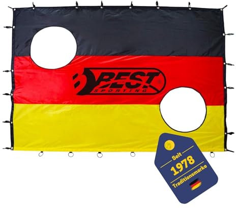 Best Sporting Torwand mit 2 Schusslöchern in Deutschland Design I Passend für Fußball Tor 213cm x 152cm I Hochwertige Torwand I Design Taktik