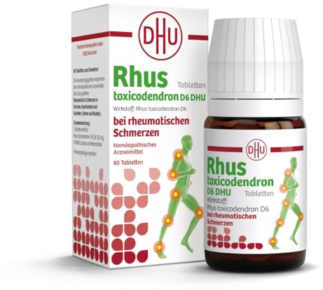 DHU Rhus toxicodendron D6 bei rheumatischen Schmerzen – geschmacksneutral, 80 St. Tabletten