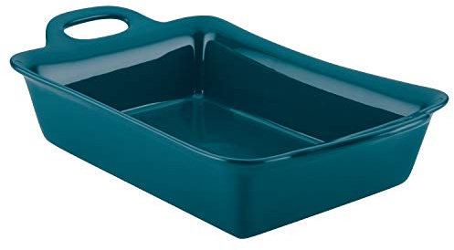 Rachael Ray Solid Glaze Ceramics Bakeware / Lasagna Pan / Baker, Rectangle - 9 Inch x 13 Inch, Teal