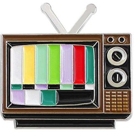 Flairs New York Premium Handmade Enamel Lapel Pin Brooch Badge ([Retro TV] PAL Test, 1 Pin)
