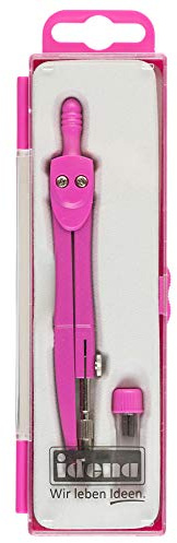 Idena 22071 - Compas d'écolier avec mines de rechange, rose, 1 pièce
