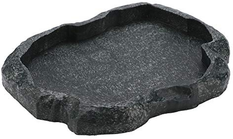 Bol d'eau de Tortue, Bol d'alimentation de Reptile, Plat d'alimentation de Reptile pour Tortue lézard caméléon Serpent Iguane(S Vert foncé)