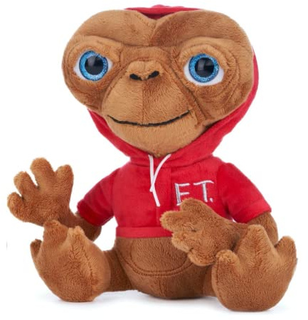 E.T. The Extra-Terrestrial - Peluche suave de 25 cm, calidad de regalo, con capucha roja