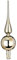 Christbaumspitze Glas mit Sterne Motiv Glanz 30cm Weihnachtsbaumspitze Gold Brokatgold