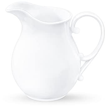 Wilmax | Weiße Kanne | 1,6 L | Krug aus Porzellan für kalte und heiße Getränke | breiter Ausgießer | Hohe Qualität | Für Haushalt, Gastronomie | Teekrug | Geschenkbox