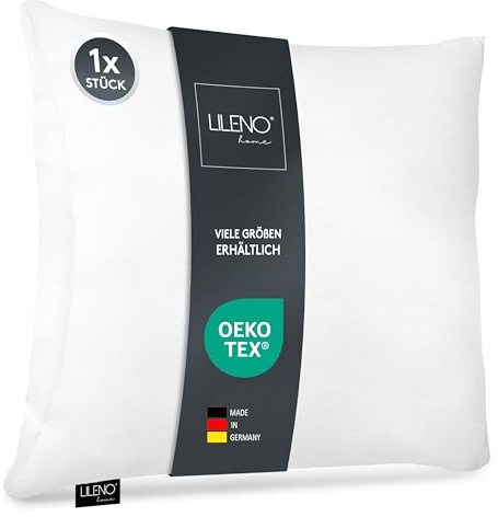 LILENO HOME Microfaser Kissen 50x50 cm [1er Set] bis 95 Grad waschbar - Kopfkissen 50x50 cm als Kissen-Füllung für Bett oder als Dekokissen - Sofakissen & Zierkissen