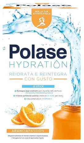 Polase Hydration Arancia, Integratore Sali Minerali, 12 sticks
