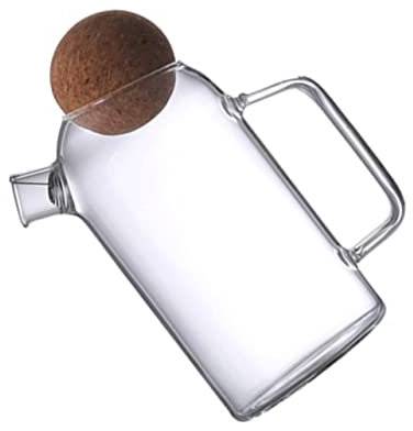 1pc teapot Fridge Glass jug Juice carafes Cold Coffee Pot ice Tea carafes Clear Glass Pitcher Glass carafes Pitchers Wine Fridge soda iced Tea Glass Tea Kettle with Cork Lemon Seal