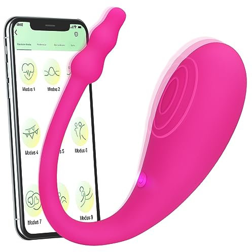 Vibrator mit APP Bluetooth Vibro Ei für sie G-Punkt，Leise Starke Stimulator Tragbarer Kugelvibratoren mit 9 Vibrationsmodi aus Silikon, Vibration für Frauen Liebeskugeln Sex Spielzeug für Paare
