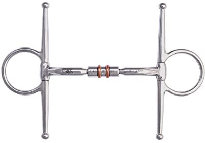 AK Full Cheek Rotary Double Copper Roller Snaffle Horsebit Riding Bit AKRS-2612 (Silber, 6.00'')