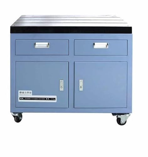 LYXCTECH Banco da lavoro mobile da 600 x 900 mm con cassetto per maschiatrice elettrica banco da lavoro con ruote universali