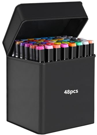 CRESZZLE 48 filzstifte für erwachsene, marker stifte, manga stifte. Geeignet für Studentencomics, Künstlermalerei,graffiti, Kartenherstellung usw.