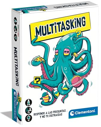 Clementoni-Multitasking- Miltitarea-Un Juego de Mesa para Demostrar Todas Tus Habilidades ¡a la Vez! ¡Tendrás Que Responder Mientras andas a la Pata Coja, o Haces Otra Actividad!12 años (55552)