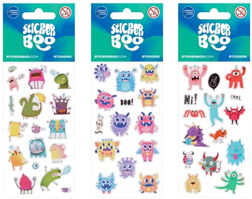 Sticker-Set für Kinder, bunte Monster
