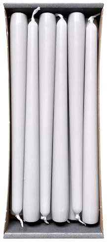 Nordring 12 candele a punta 2,3 cm x 25 cm, grigio chiaro, certificato RAL, antigoccia e raucharm, circa 8 ore di durata