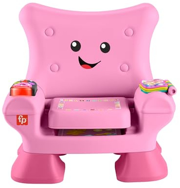Fisher-Price Laugh & Learn Smart Stages Chair, Multilanguage | English, German, French, Pink Musical Toy, Lights & Educational Songs, Busy Activities, Toddlers Ages 1+ Years, JFF07