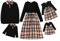 PATPAT Familienoutfit Karo Familienporträts (Hemd + Kleid), Mutter Tochter Outfit Mama Partnerlook, Mommy and Me, Fotografie Reisen Versammlungen Familienrituale, KhakiDamenL