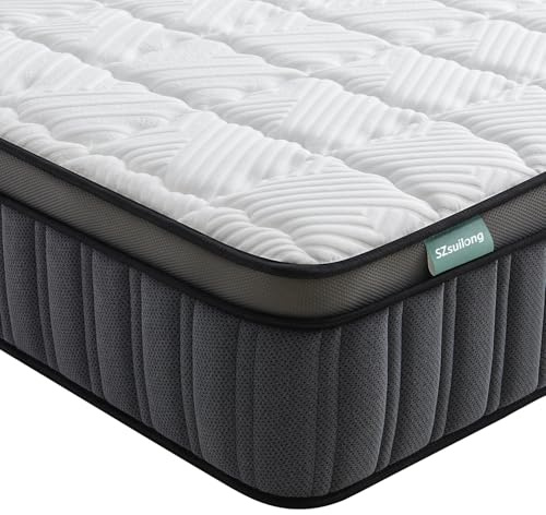 SZsuilong Matratze 160x200 H3 Höhe 25cm 7-Zonen Federkernmatratze mit Öko-Tex Zertifiziert Orthopädische Taschenfederkernmatratze mit Schaumstoff