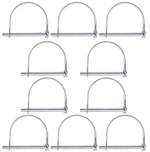 Fahibin 10 Pezzi Perno di bloccaggio per albero, Perni di Bloccaggio per Rimorchi, M6*70mm Perno di Bloccaggi a Forma D per Prato Giardino Fattoria Rimorchi